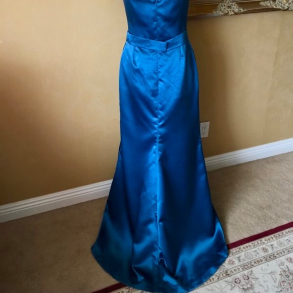 Dessy Collection Strapless Satin Trumpet Gown - Picture 3 of 3